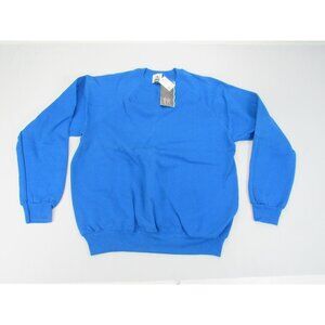 Vintage 1990 New Lee Midweight Mens XL Blank Blue‎ Crew Neck Sweatshirt Raglan